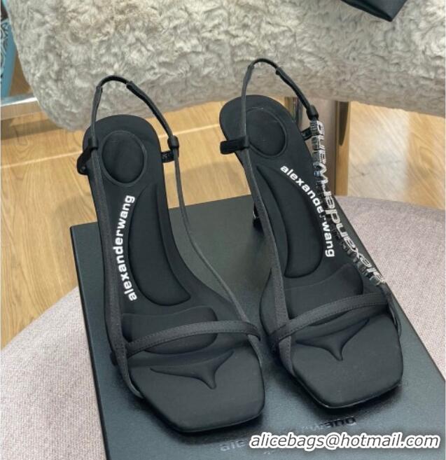 Perfect Alexander Wang Satin Strap High Heel Sandals 9.5cm Black 021958