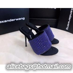 Good Product Alexander Wang Crystal Slide Sandals 10.5cm Blue 031901