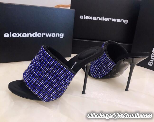 Good Product Alexander Wang Crystal Slide Sandals 10.5cm Blue 031901