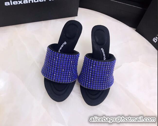 Good Product Alexander Wang Crystal Slide Sandals 10.5cm Blue 031901