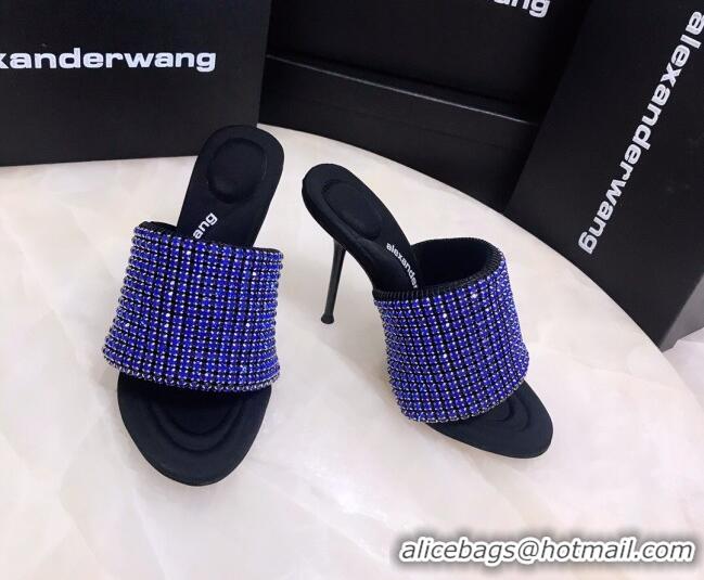 Good Product Alexander Wang Crystal Slide Sandals 10.5cm Blue 031901