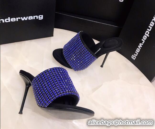 Good Product Alexander Wang Crystal Slide Sandals 10.5cm Blue 031901