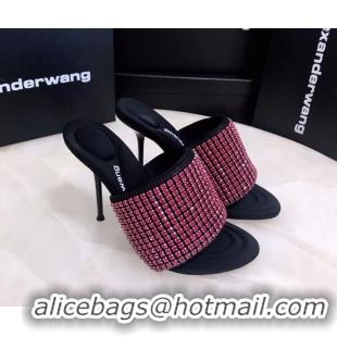 Grade Quality Alexander Wang Crystal Slide Sandals 10.5cm Pink 031902