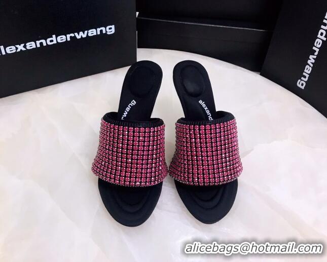 Grade Quality Alexander Wang Crystal Slide Sandals 10.5cm Pink 031902