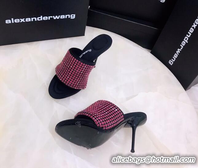 Grade Quality Alexander Wang Crystal Slide Sandals 10.5cm Pink 031902