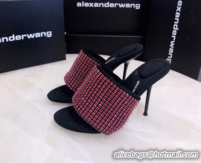 Grade Quality Alexander Wang Crystal Slide Sandals 10.5cm Pink 031902