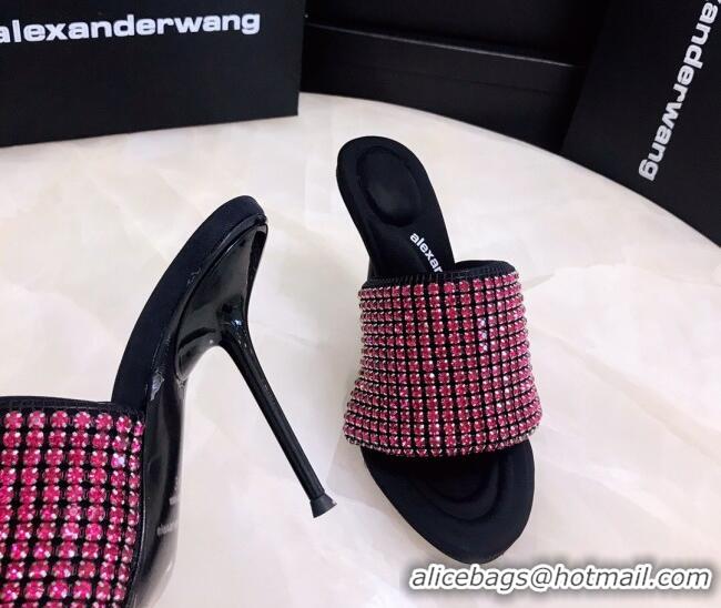 Grade Quality Alexander Wang Crystal Slide Sandals 10.5cm Pink 031902