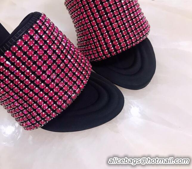 Grade Quality Alexander Wang Crystal Slide Sandals 10.5cm Pink 031902