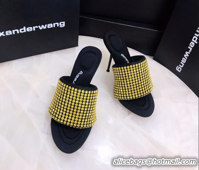 Hot Style Alexander Wang Crystal Slide Sandals 10.5cm Yellow 031903