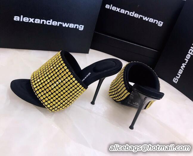 Hot Style Alexander Wang Crystal Slide Sandals 10.5cm Yellow 031903