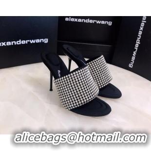 Sumptuous Alexander Wang Crystal Slide Sandals 10.5cm Silver 031904