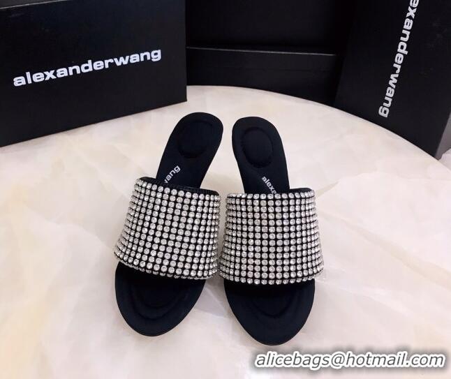 Sumptuous Alexander Wang Crystal Slide Sandals 10.5cm Silver 031904