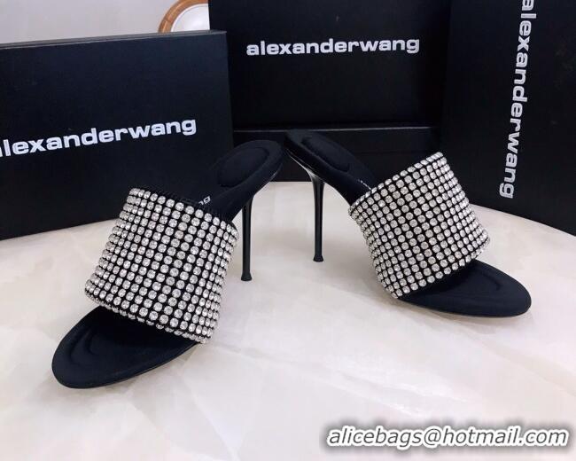 Sumptuous Alexander Wang Crystal Slide Sandals 10.5cm Silver 031904