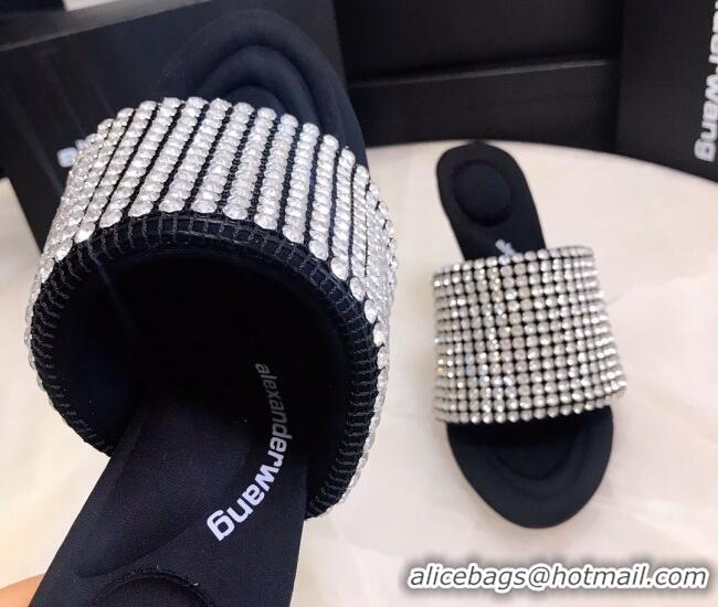 Sumptuous Alexander Wang Crystal Slide Sandals 10.5cm Silver 031904