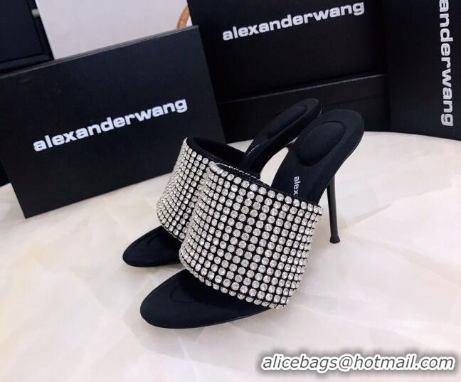 Sumptuous Alexander Wang Crystal Slide Sandals 10.5cm Silver 031904