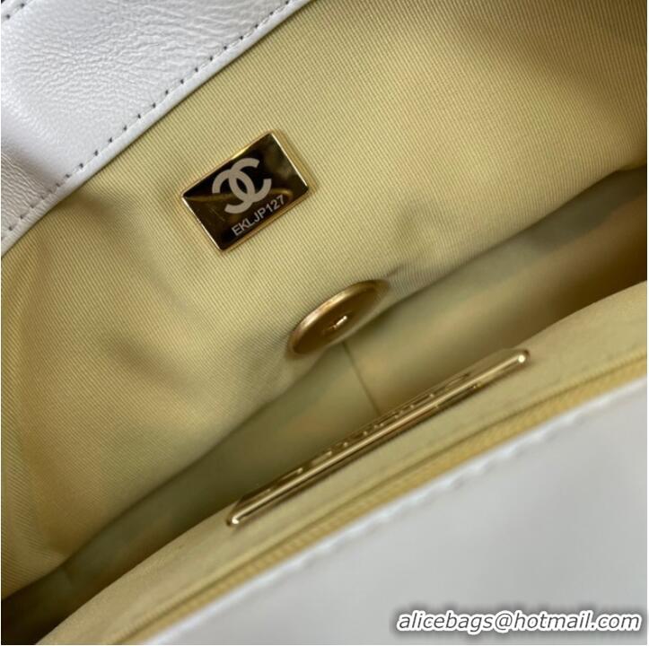 Famous Brand Chanel 19 flap bag AS1160 White&Rainbow line