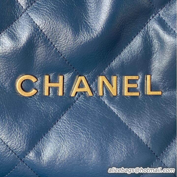 Promotional Chanel Calf leather shopping bag AS3261 dark blue