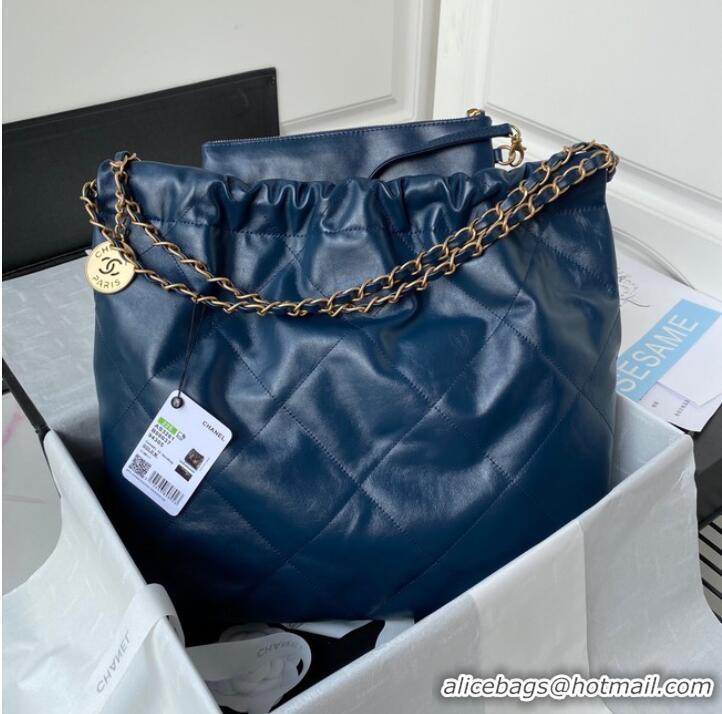 Promotional Chanel Calf leather shopping bag AS3261 dark blue