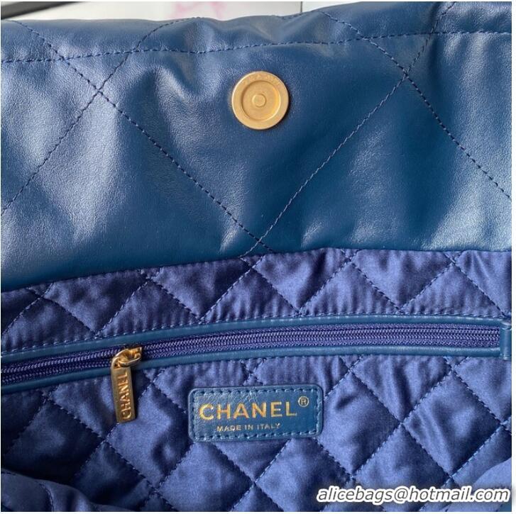 Promotional Chanel Calf leather shopping bag AS3261 dark blue