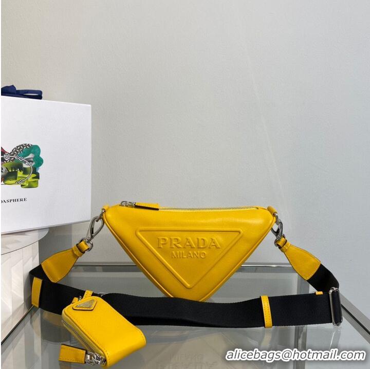 Reasonable Price Prada Padded Nappa Leather Shoulder Bag 1BH190 Yellow