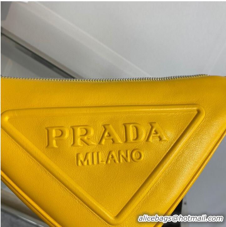 Reasonable Price Prada Padded Nappa Leather Shoulder Bag 1BH190 Yellow