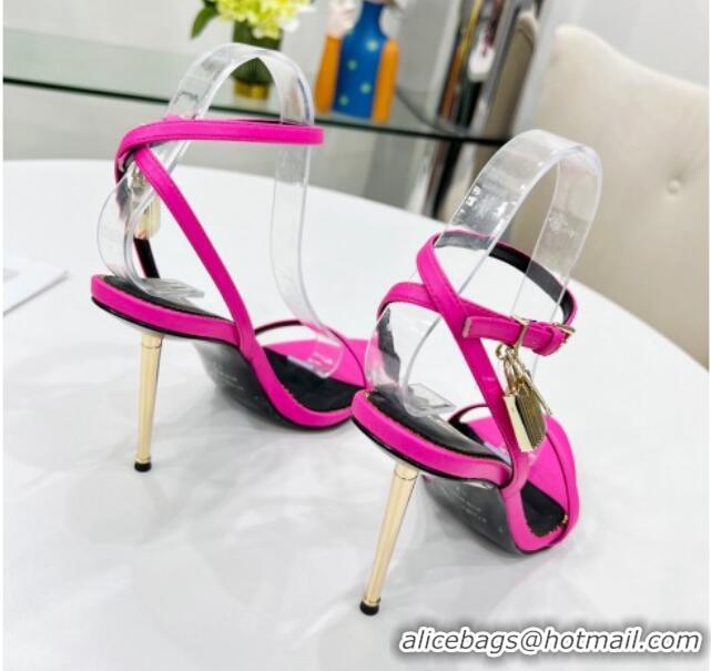 Good Product Tom Ford Leather Padlock Pointy Naked Sandals 105mm Heel Hot Pink 0402057