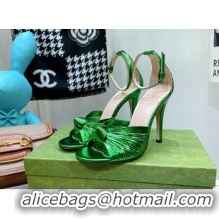 Shop Cheap Gucci Glazed Leather Sandals 10.5cm Green 052302