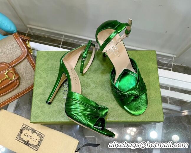 Shop Cheap Gucci Glazed Leather Sandals 10.5cm Green 052302