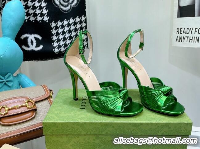 Shop Cheap Gucci Glazed Leather Sandals 10.5cm Green 052302