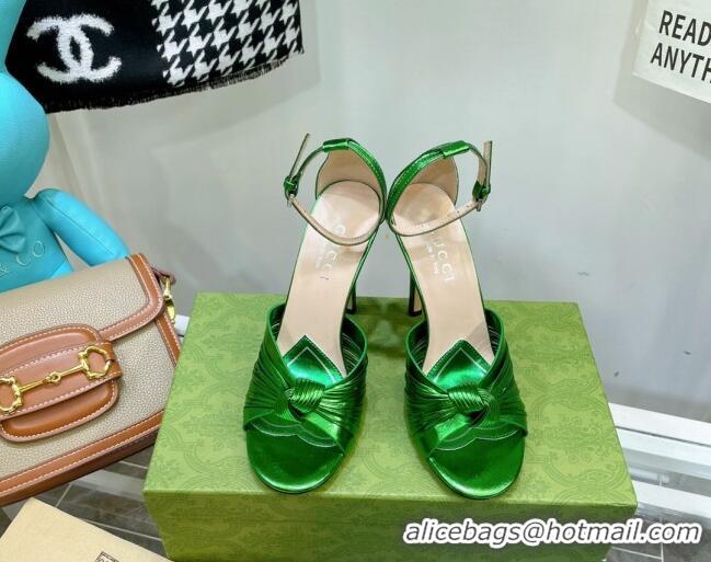 Shop Cheap Gucci Glazed Leather Sandals 10.5cm Green 052302