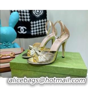 Best Price Gucci Glazed Leather Sandals 10.5cm Gold 052304