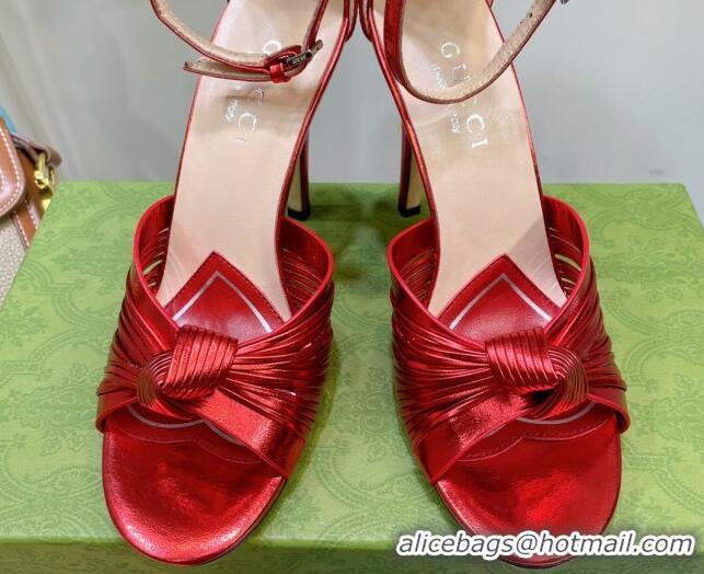 Purchase Gucci Glazed Leather Sandals 10.5cm Red 052305