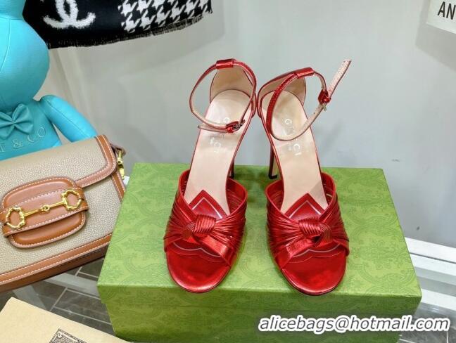 Purchase Gucci Glazed Leather Sandals 10.5cm Red 052305