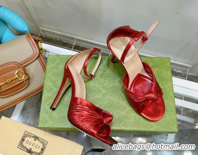 Purchase Gucci Glazed Leather Sandals 10.5cm Red 052305