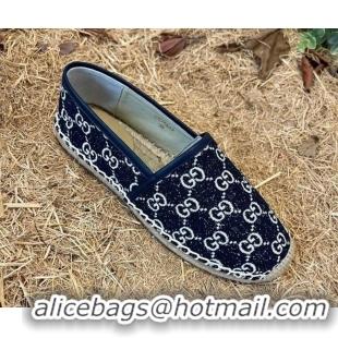 Duplicate Gucci Jacquard Denim Espadrilles Dark Blue 052306