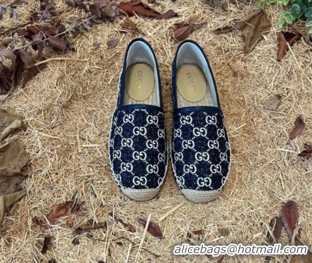 Duplicate Gucci Jacquard Denim Espadrilles Dark Blue 052306