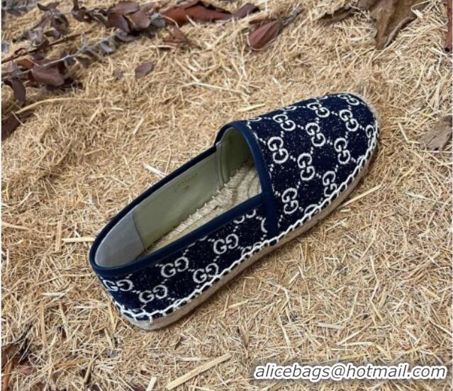 Duplicate Gucci Jacquard Denim Espadrilles Dark Blue 052306