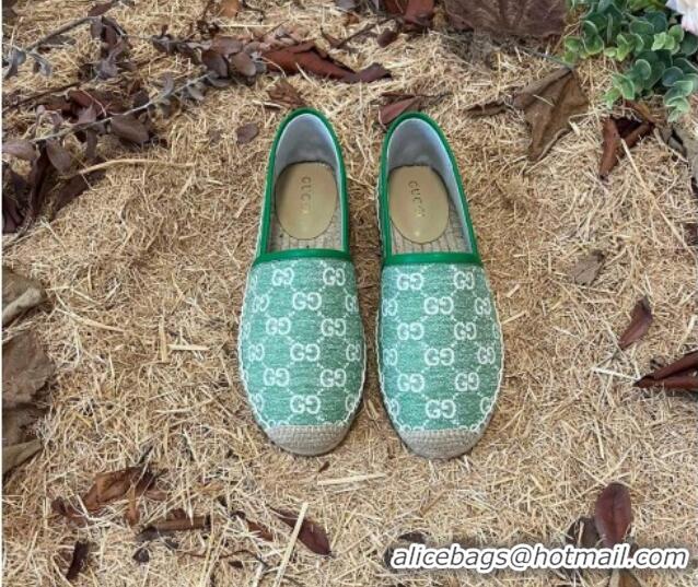 Good Quality Gucci Jacquard Denim Espadrilles Green 052307