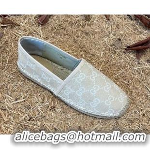 Sophisticated Gucci Jacquard Denim Espadrilles Beige 052308