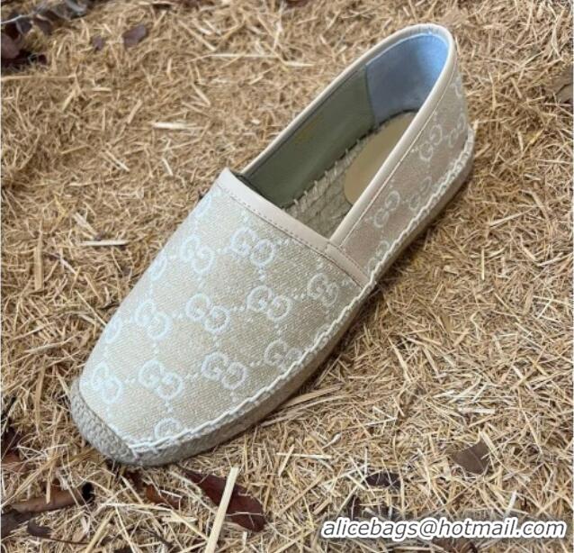 Sophisticated Gucci Jacquard Denim Espadrilles Beige 052308