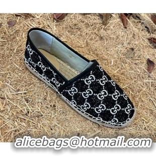 Perfect Gucci Jacquard Denim Espadrilles Black 052309