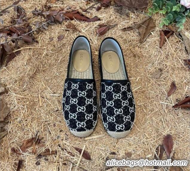 Perfect Gucci Jacquard Denim Espadrilles Black 052309