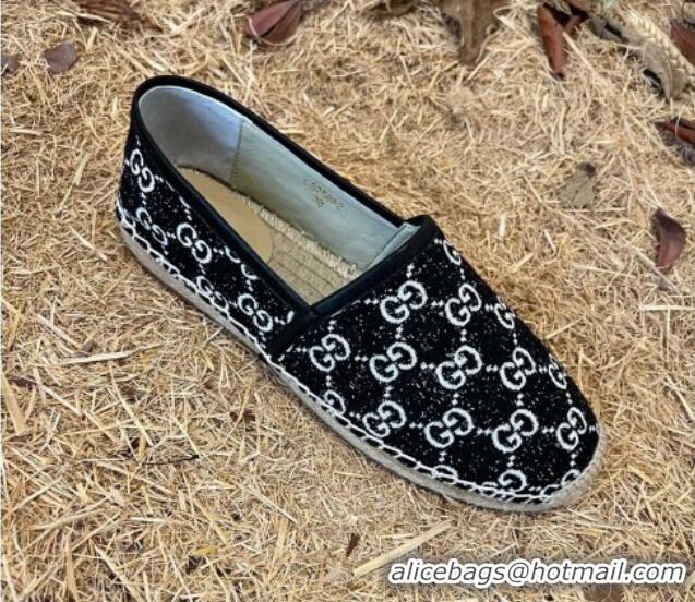 Perfect Gucci Jacquard Denim Espadrilles Black 052309