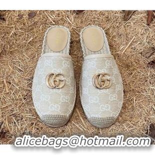 Perfect Gucci Jacquard Denim Espadrille Mules Beige 052313