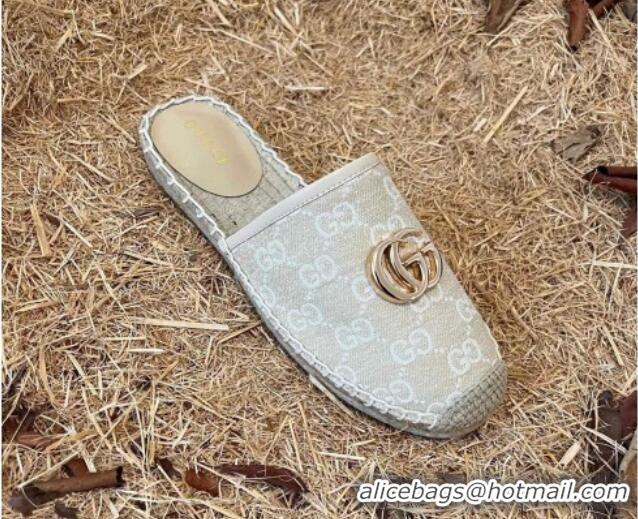 Perfect Gucci Jacquard Denim Espadrille Mules Beige 052313