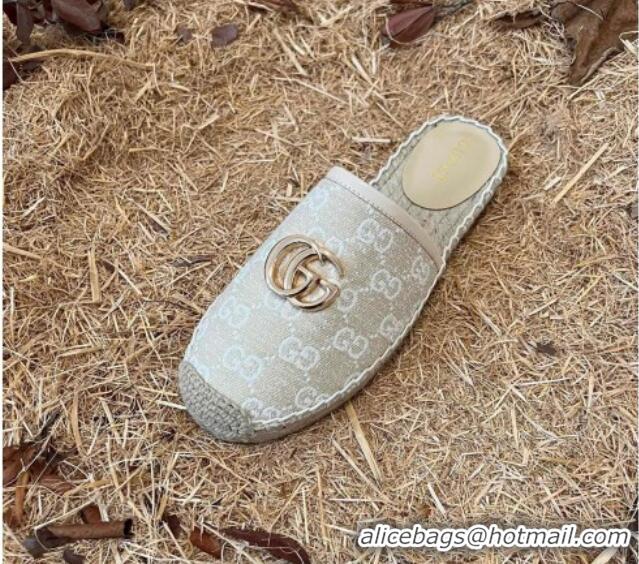 Perfect Gucci Jacquard Denim Espadrille Mules Beige 052313