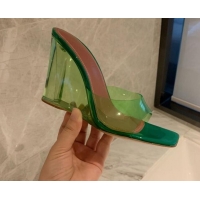 Lower Price Amina Muaddi TPU Wedge Slide Sandals 10cm Green 032877