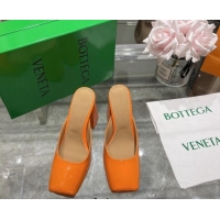 Low Price Bottega Veneta Patent Leather High Heel Mules 11cm  Orange 032834