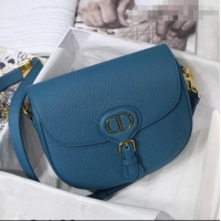 Good Quality Dior Medium Bobby Grained Leather Shoulder Bag M8010 Ocean Blue 2021