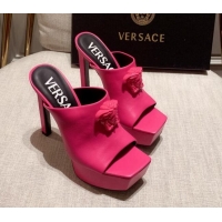 Good Looking Versace Calfskin Platform Slide Sandals 14cm Pink 031946